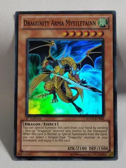 3 x YuGiOh TCG Dragunity Arma Mystletainn SDDL-EN002 Super Rare 1st Edition LP - Image 3