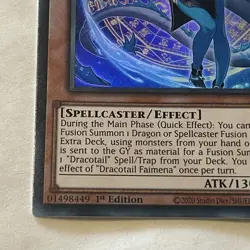 YUGIOH JUSH-EN002 Dracotail Faimena Ultra Rare 1st Edition - Image 5