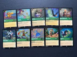 Disney Lorcana EMERALD Bulk Lot (65 Cards - Cold Foil Holos - Sets 1-7) - Image 4