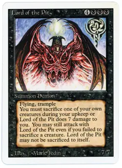 1X LORD OF THE PIT [3ED - REVISED EDITION] - MTG VINTAGE CARD [EXCELLENT] - Image 1