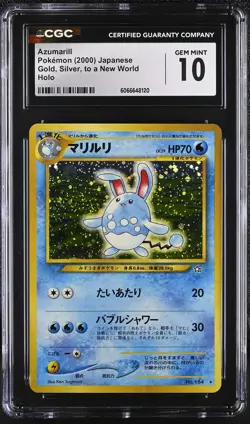 CGC 10 GEM MINT Azumarill Japanese Neo Genesis 184 Holo Pokemon Card - Image 1