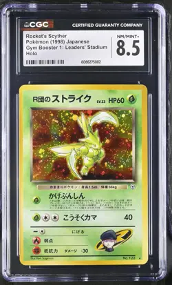 CGC 8.5 Rocket's Scyther Gym Heroes Japanese 123 Holo Pokemon Card - Image 1