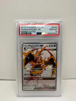 Pokemon Card : PSA 10 Gem Mint Naganadel GX SV63/SV94 Hidden Fates Full Art 2019 - Image 1