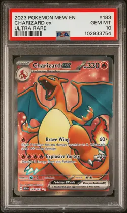 2023 POKEMON MEW EN-151 ULTRA RARE #183 CHARIZARD EX PSA 10 - Image 1