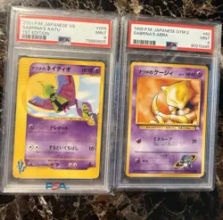 1999 Pokemon Japanese Vs/Gym 2 Sabrina’s Abra & Xatu PSA 9 - Image 2