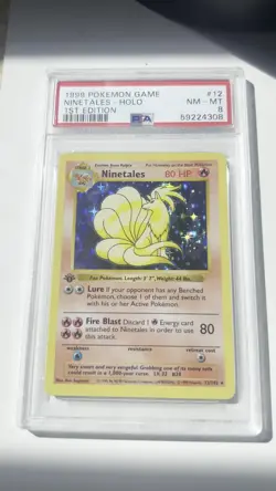 Pokemon 1999 Base Set 1st Edition holo Ninetales #12 PSA 8 NM-MT - Image 2
