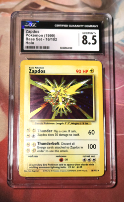 Zapdos Holo - Pokemon Base Set - Unlimited, - Graded 8.5 CGC/PSA MINT!!! - Image 1