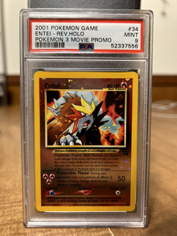 PSA 9 2001 Entei Reverse Holo #34 Pokemon TCG Movie 3 Black Star Promo Mint - Image 1
