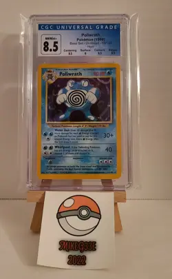 Vintage WOTC Pokemon Base Set Poliwrath 13/102 CGC 8.5 - Image 1