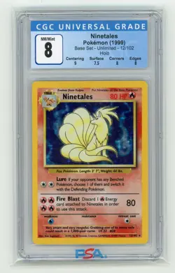 Pokemon TCG - Ninetales 12/102 - Base Set - CGC 8 - Image 1
