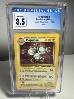 Magneton 11/62 Holo Rare Fossil Pokemon TCG 1999 Unlimited CGC 8.5 - Image 1