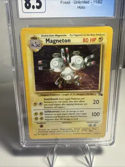 Magneton 11/62 Holo Rare Fossil Pokemon TCG 1999 Unlimited CGC 8.5 - Image 4