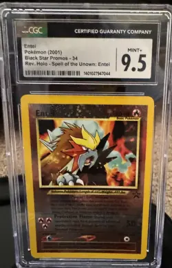 Entei Pokemon (2001) Black Star Promos - 34 Rev. Holo CGC 9.5 - Image 1