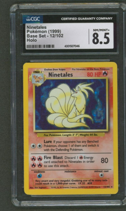 Ninetales Holo 12/102 PSA CGC 8.5 Pokemon Unlimited Base Set - Image 1