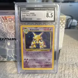 Pokemon - Alakazam - Base Set 2 1/130 Unlimited Holo Rare CGC 8.5 NM-MT - Image 1