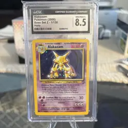 Pokemon - Alakazam - Base Set 2 1/130 Unlimited Holo Rare CGC 8.5 NM-MT - Image 2