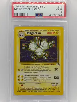 Pokemon 1999 Fossil Magneton Holo 11/62 PSA 9 Mint - Image 1