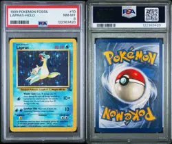 1999 Pokemon Fossil Lapras 10/62 Holo PSA 8 NM/M 💎 - Image 3