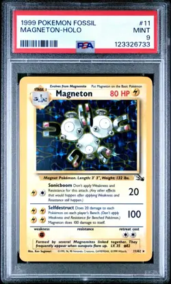 1999 Pokemon Fossil MAGNETON Holo PSA 9 Mint #11 - Image 1