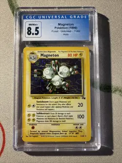 Magneton Fossil Holo 11/62 Unlimited Holo Rare Pokemon TCG CGC 8.5 - Image 1