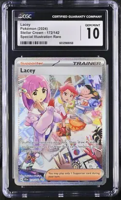 Pokemon Lacey Trainer SIR 172/142 | 2024 | CGC GM 10 | Stellar Crown | - Image 1