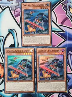 DUAD-EN003 Gogogo Goblindbergh x3 Super Rare 1st Ed YuGiOh Playset - Image 1