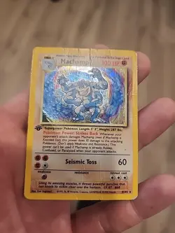 1st Edition Machamp 8/102 Base Set Holo Rare Vintage 1999 Pokemon Card LP - Image 2