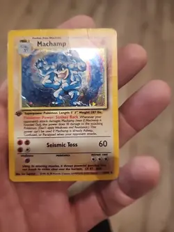 1st Edition Machamp 8/102 Base Set Holo Rare Vintage 1999 Pokemon Card LP - Image 4