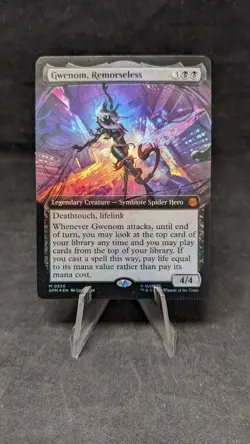 Gwenom, Remorseless (Extended Art) FOIL - MTG Magic Spiderman - Crimped - Image 1
