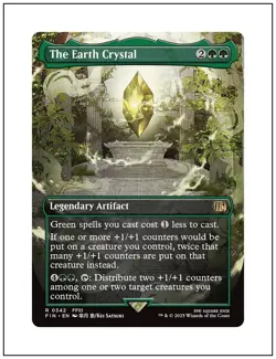 1x The Earth Crystal, Borderless Art, Final Fantasy, MTG NM - Image 1
