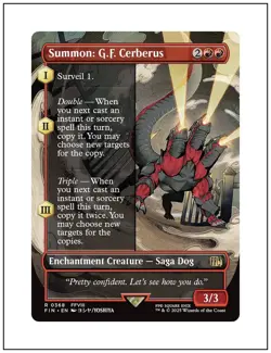 1x Summon: G.F. Cerberus, Borderless Art, Final Fantasy, MTG NM - Image 1