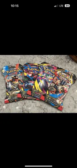 Mega Evolution Sleeved Booster Pack Art Set New Pokemon Set of 4 Sealed Packs - Image 1