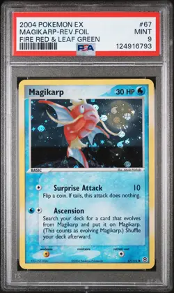 2004 POKEMON EX FIRE RED & LEAF GREEN #67 MAGIKARP-REVERSE FOIL PSA 9 - Image 1
