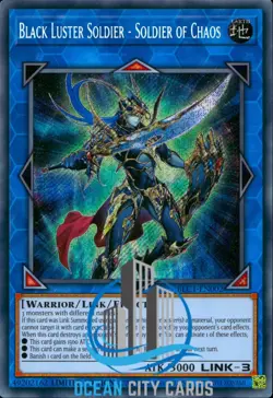 Yugioh Black Luster Soldier - Soldier Of Chaos Secret Rare Limited BLC1-EN002 - Image 1