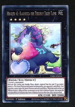 Number 41: Bagooska the Terribly Tired Tapir VASM-EN044 Rare 1st Edition Yugioh - Image 1