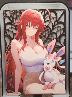 Rias Gremory Numbered 131/200 Goddess Story Metal Card LSP Rose Gold Anime - Image 1
