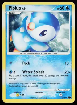 Piplup 015/017 Common POP Series 6 Pokemon Card - Image 1