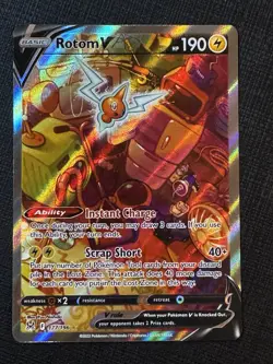 Pokemon TCG Rotom v Lost Origin Alternate Art Holo Ultra Rare Card 177/196 NM - Image 1