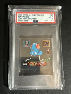 1998 Pokemon Amada JPN Tentacool Super DX Stickers Clear psa 9 - Image 1