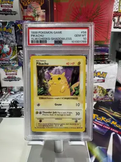 Pokemon Base Set Shadowless Pikachu 58/102 PSA 10 1999 YELLOW CHEEKS ENGLISH - Image 1