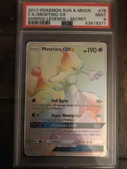 Pokemon Hidden Fates Mewtwo GX SV59 PSA 9 & Shining Legends Mewtwo GX 76/73 PSA9 - Image 4