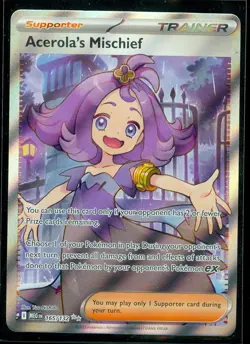 Pokemon ACEROLA'S MISCHIEF 165/132 - Mega Evolution - RARE FULL ART - MINT - Image 1