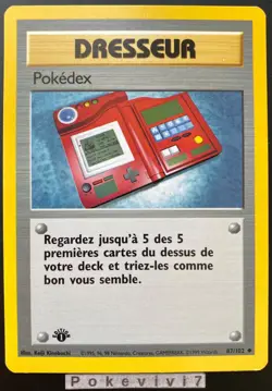Carte Pokemon POKEDEX 87/102 Unco Set de Base Wizards EDITION 1 FR - Image 1