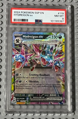 Pokemon 2024 Surging Sparks HYDREIGON EX Lot #240 #223 # 119 PSA 8 - Image 4