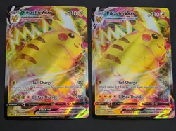 2x VMAX PROMO LOT - Pikachu Pokemon SWSH286 Full Art - Black Star GEM MINT SET - Image 1