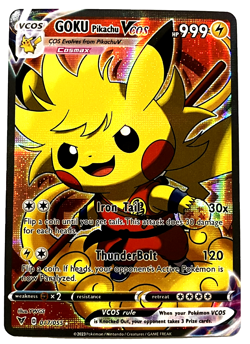 GOKU Pikachu Pokemon Card VCOS Holo Cosplay w/ Video - Image 1