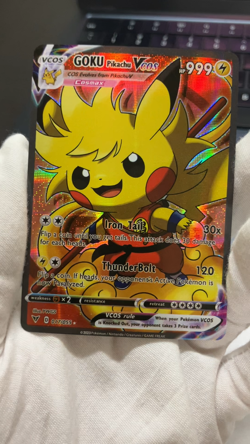 GOKU Pikachu Pokemon Card VCOS Holo Cosplay w/ Video - Image 2