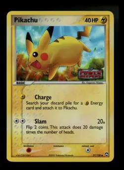 Pikachu 57/108 EX Power Keepers 2007 Reverse Holo Pokemon Card TCG - Image 1