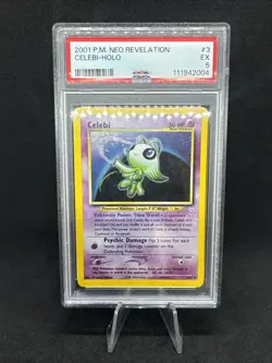 PSA 5 EX Celebi Neo Revelation Holo Rare Pokemon Card 3/64 - Image 1