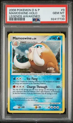 Pokemon Diamond & Pearl Legends Awakened Holo Card #9 Mamoswine PSA 10 - Image 1